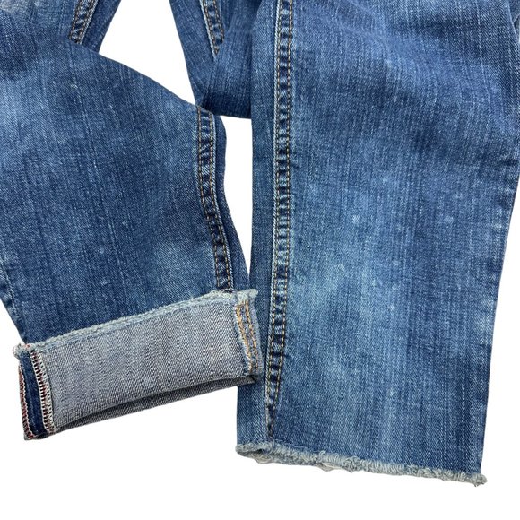 Silver Jeans Mid-Rise Girlfriend Jeans with Destruction (31/27) - Picture 8 of 14